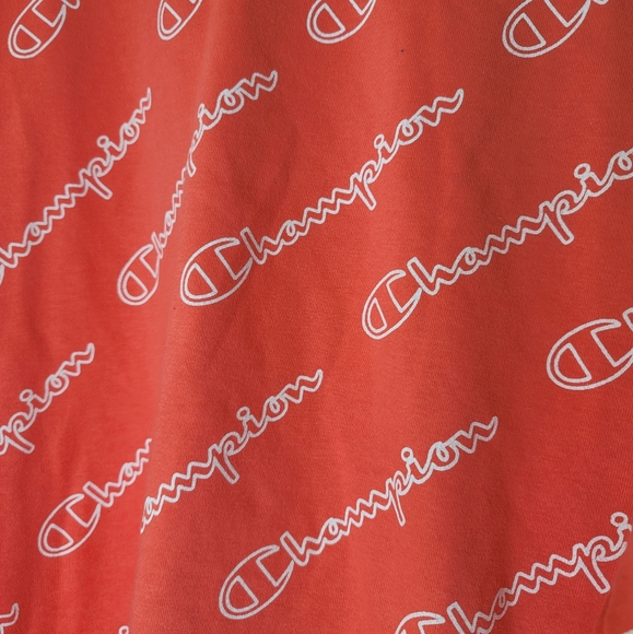 Champion Womens Orange NWT Allover Logo Crew Neck - Picture 4 of 7